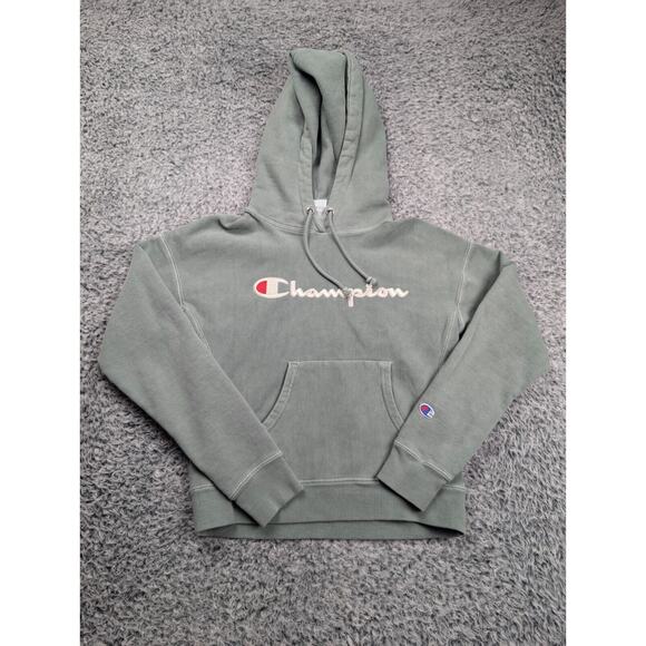 Champion Other - Vintage Champion Hoodie Youth Small Green Boy Pullover Reverse Weave Embroidered
